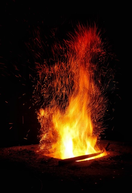 Fire is the rapid oxidation of a material in the exothermic chemical process of combustion, releasing heat, light, and various reaction products. Slower oxidation processes like rusting or digestion are not included by this definition.Picture